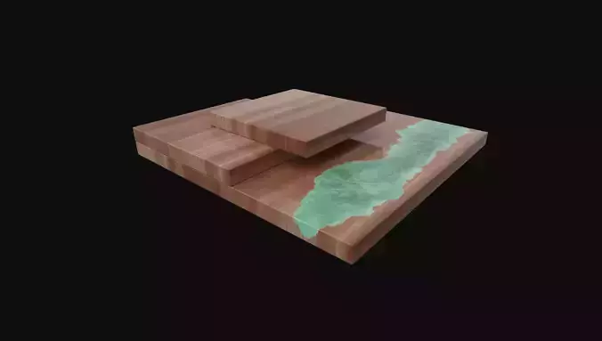 Modern couch table with epoxy resigne