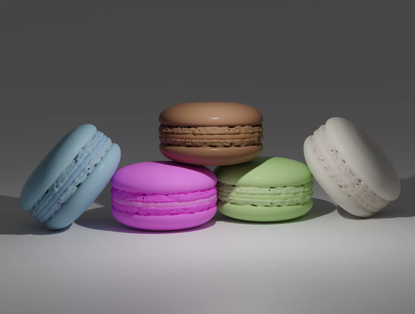 MACARONS four macaroons 3D model