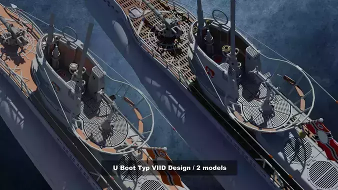 U-Boot Typ VIID Design 3D Model Collection