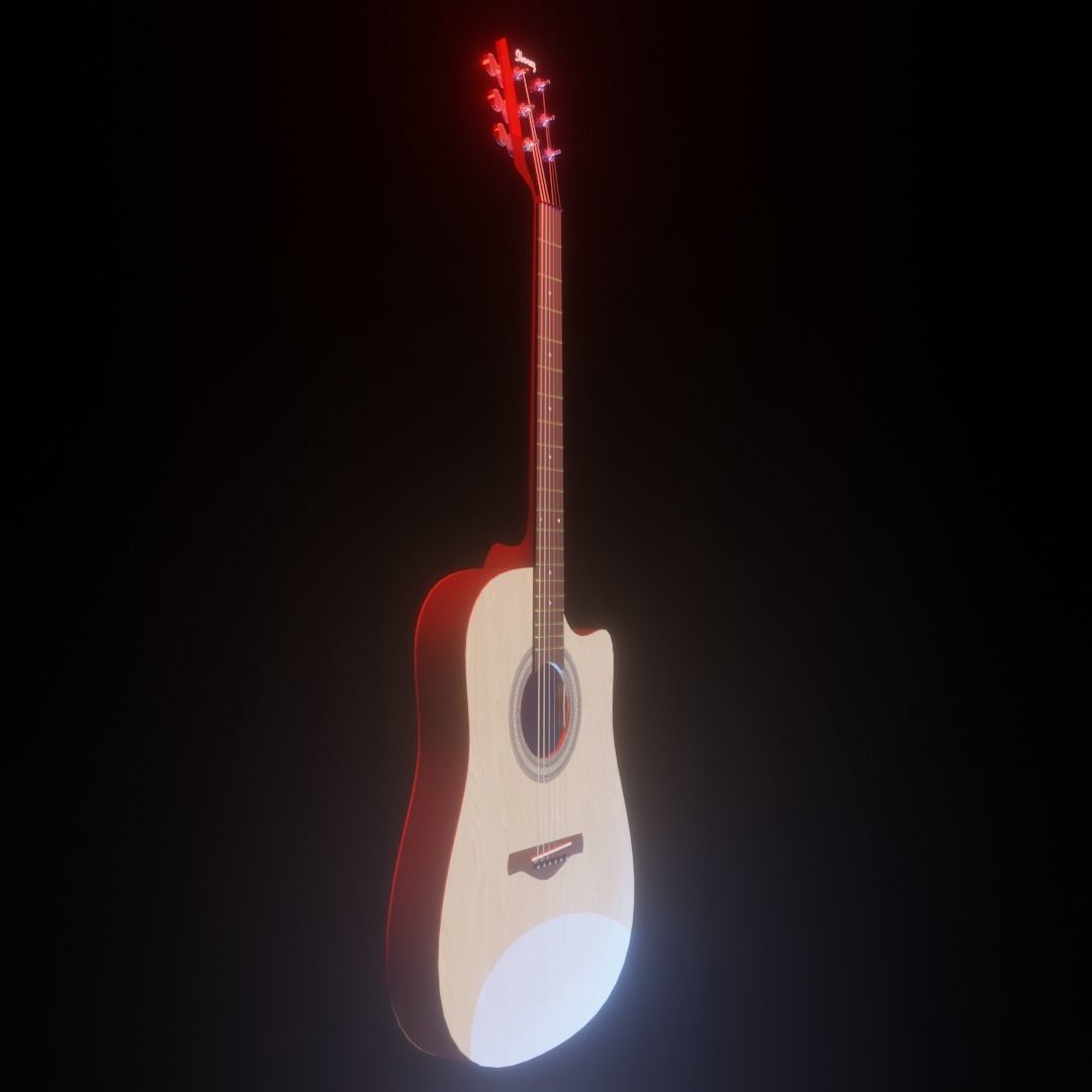 Ibanez Acoustic Guitar Low-poly 3D model_4