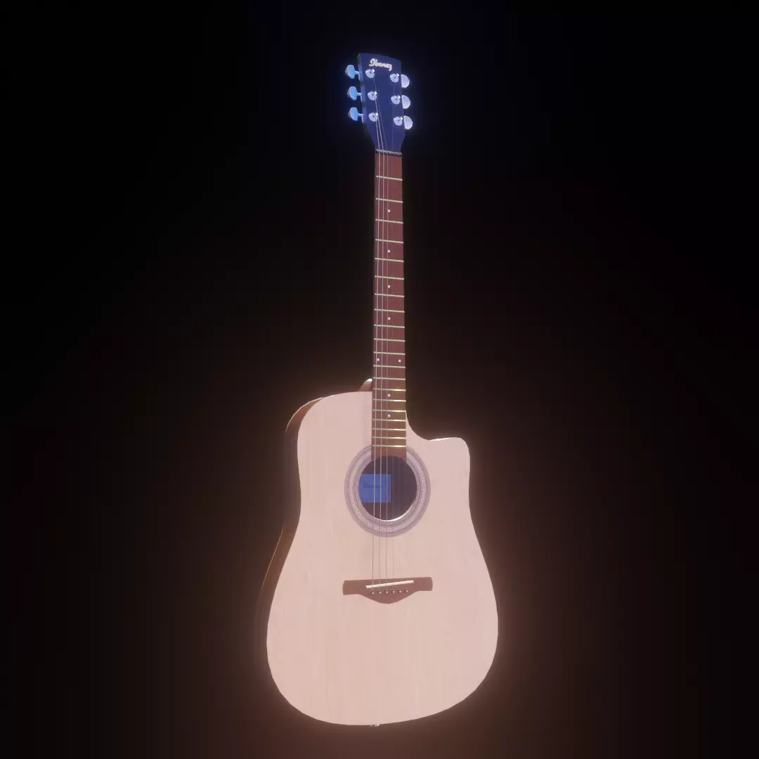 Ibanez Acoustic Guitar Low-poly 3D model_0