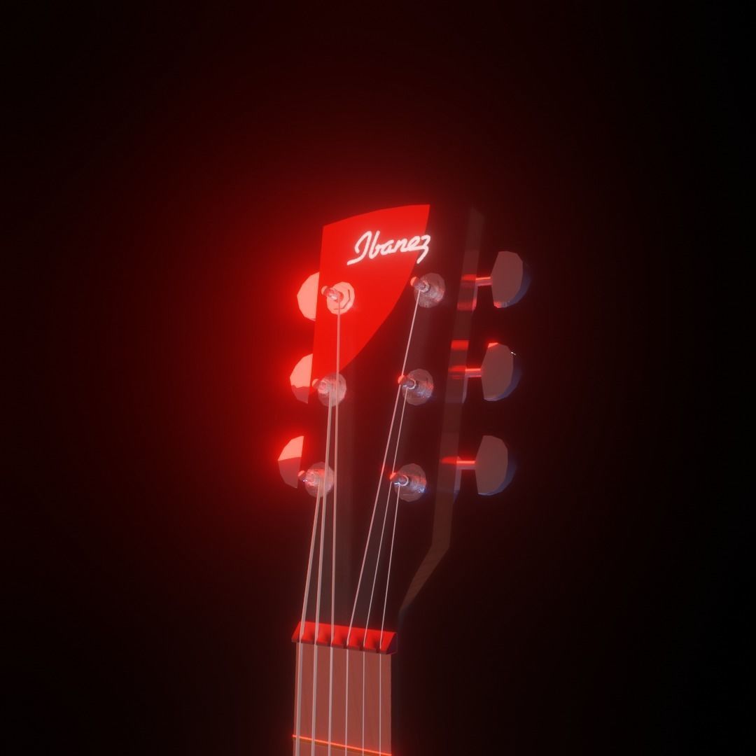 Ibanez Acoustic Guitar Low-poly 3D model_3
