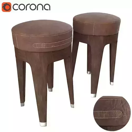 Leather circle stool 