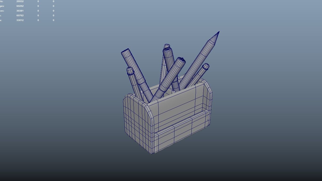 Pens Holder 3D Model  3D model_3