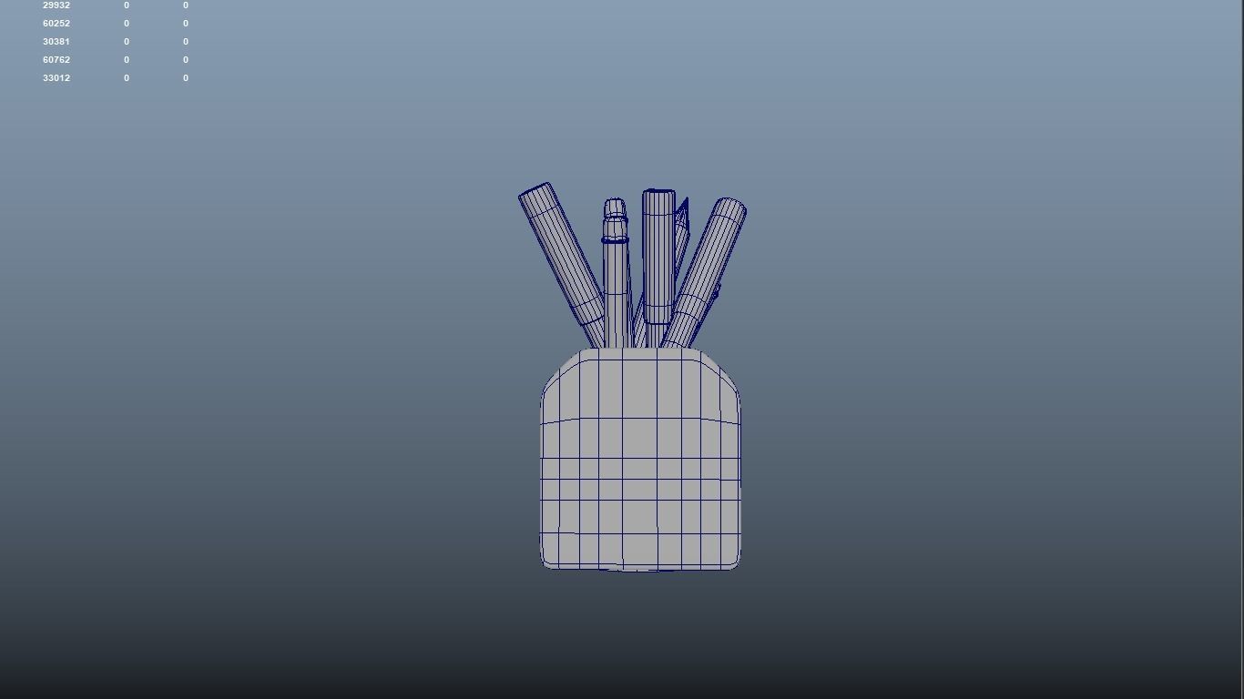 Pens Holder 3D Model  3D model_4