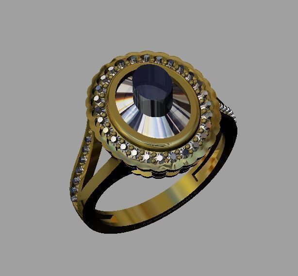 Gold Ring 3D print model_3