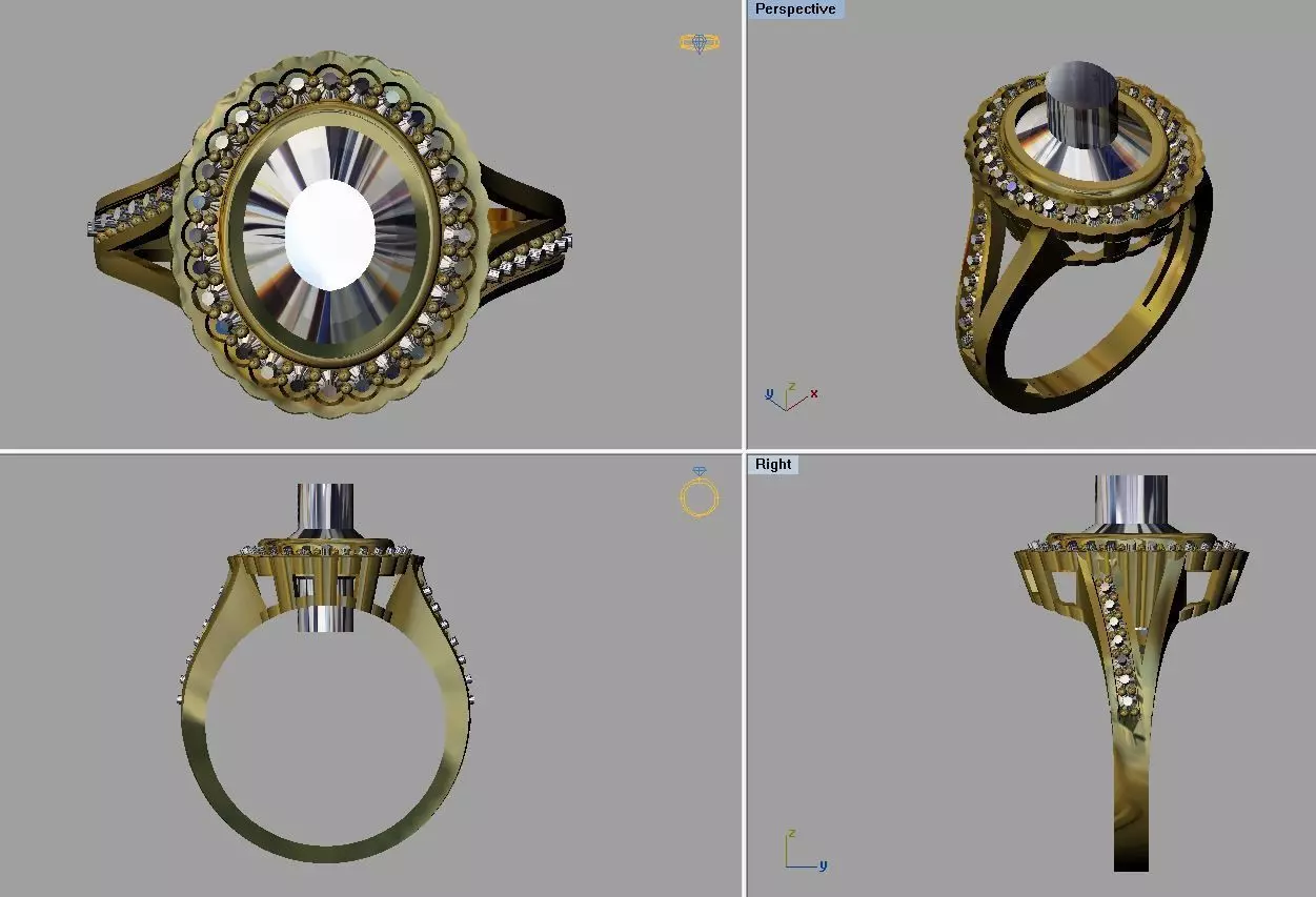 Gold Ring 3D print model_0