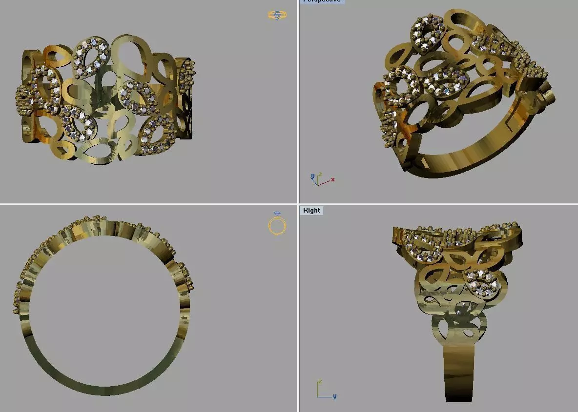 Gold Ring 3D print model_0