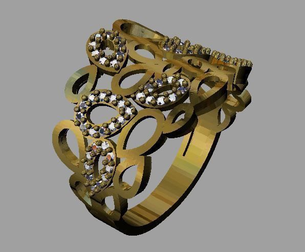 Gold Ring 3D print model_3