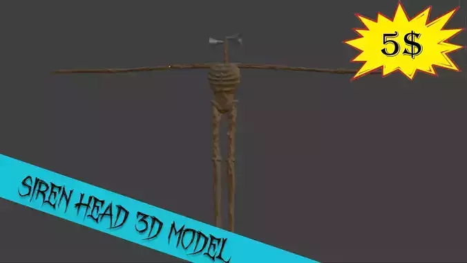 Siren Head 3D MODEL Low-poly 3D model
