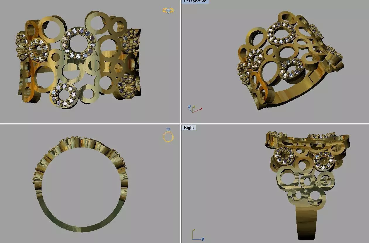 Gold Ring 3D print model_0