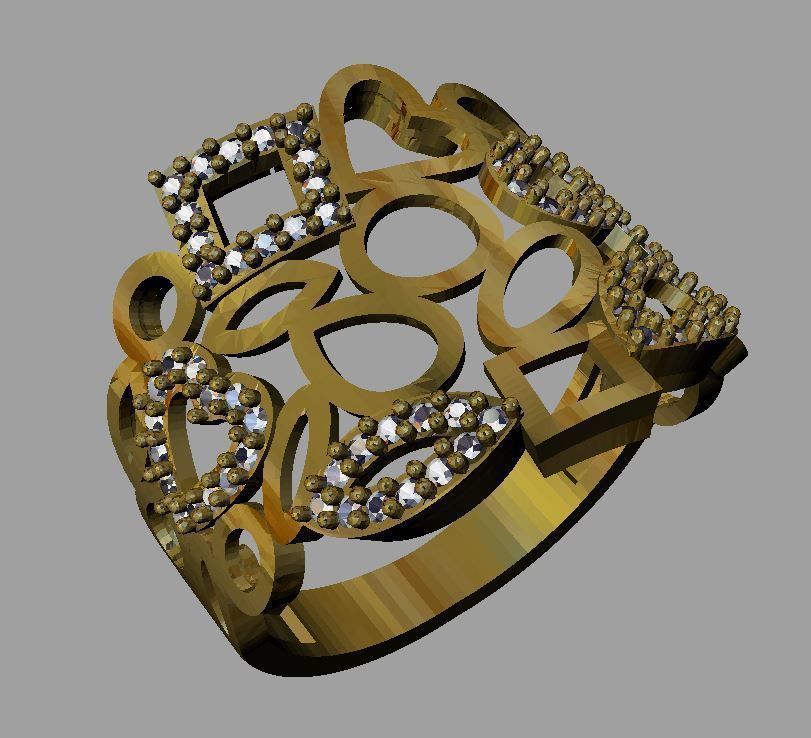 Gold Ring 3D print model_1