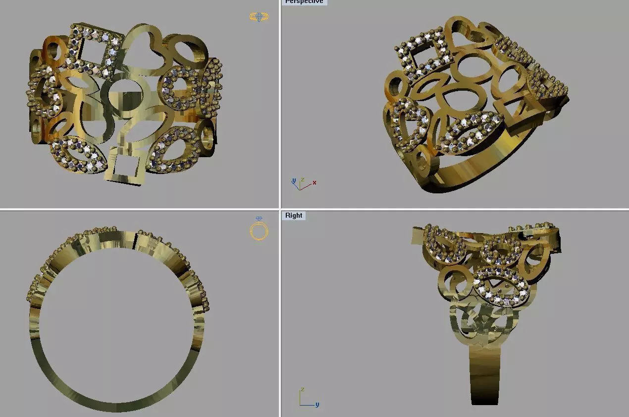 Gold Ring 3D print model_0