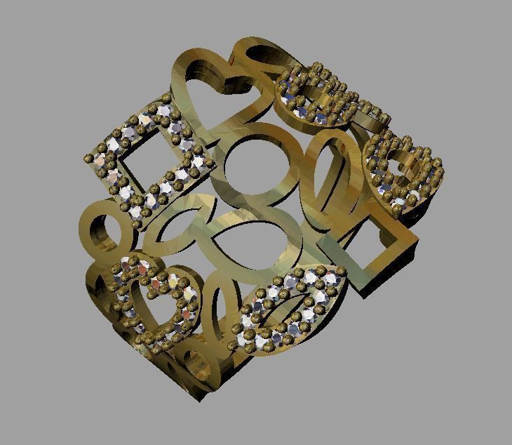 Gold Ring 3D print model_3