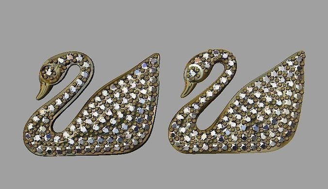 Gold Swan Pendant 3D print model