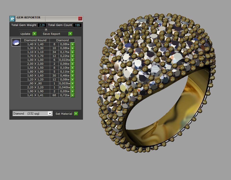 Diamond Ring 3D print model_1