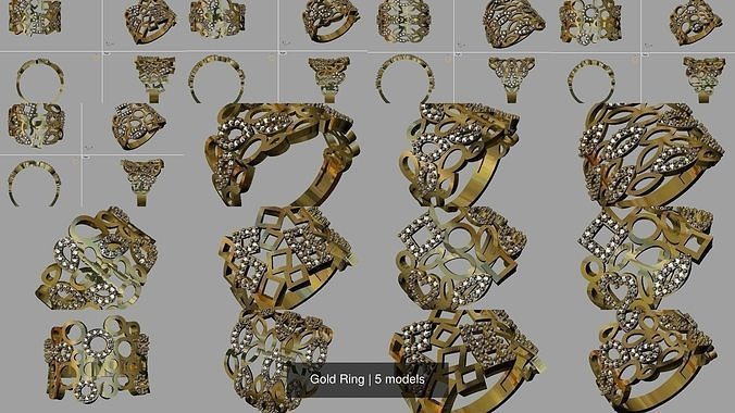 Gold Ring 3D Model Collection