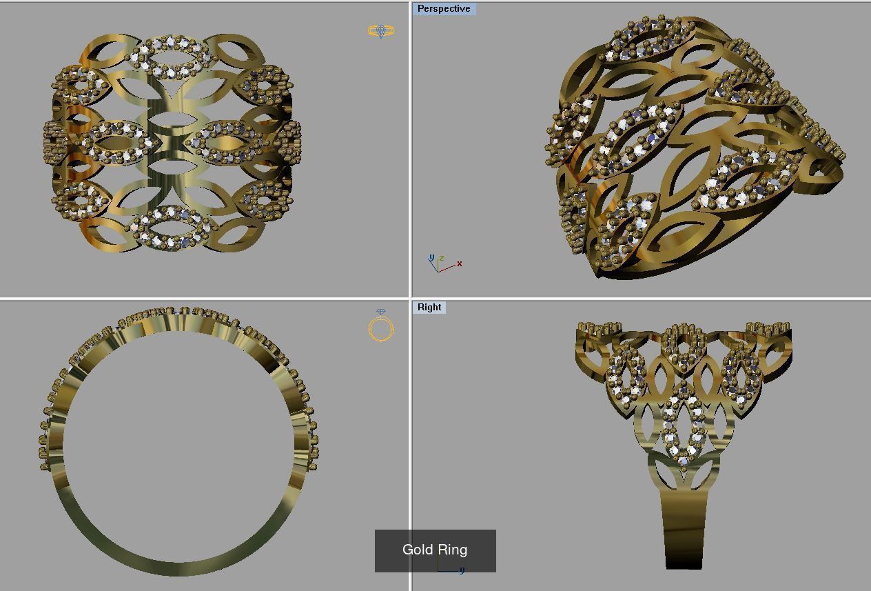 Gold Ring 3D Model Collection_3