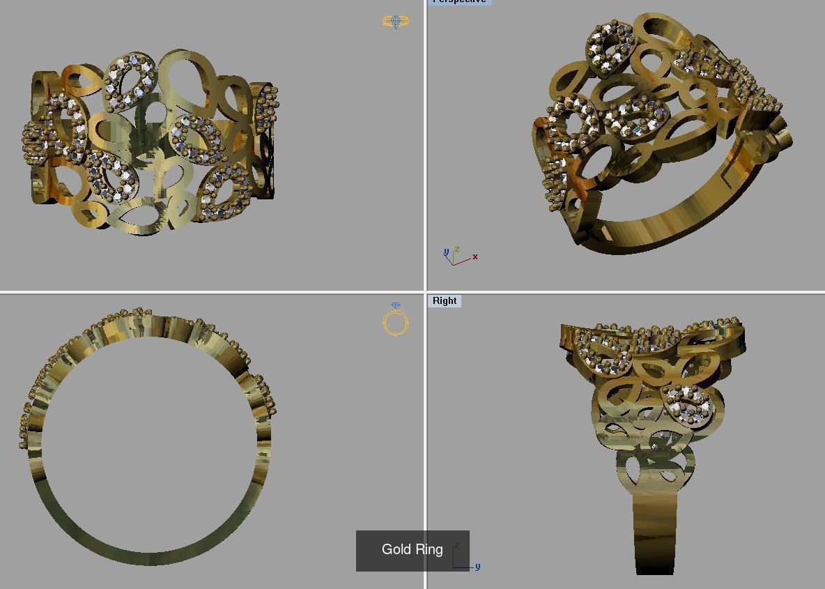 Gold Ring 3D Model Collection_2