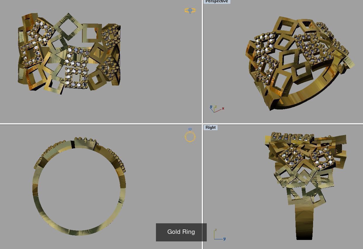Gold Ring 3D Model Collection_1
