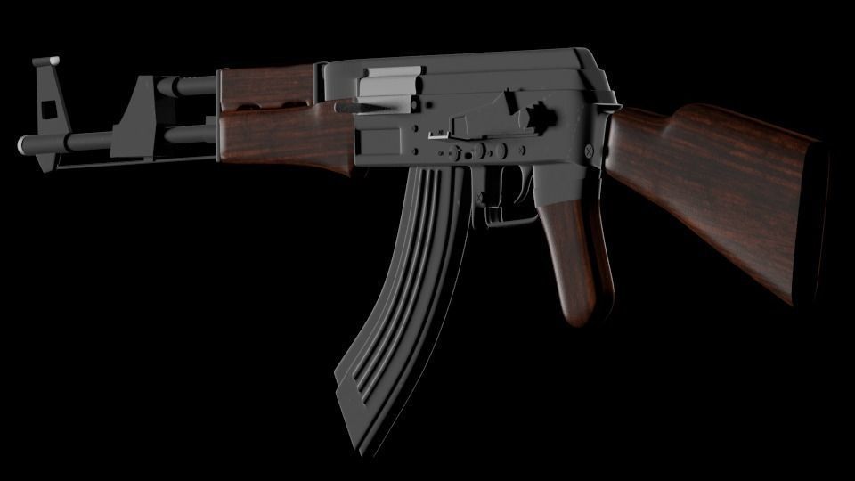 AK-47 Kalashnikov Free 3D model_1