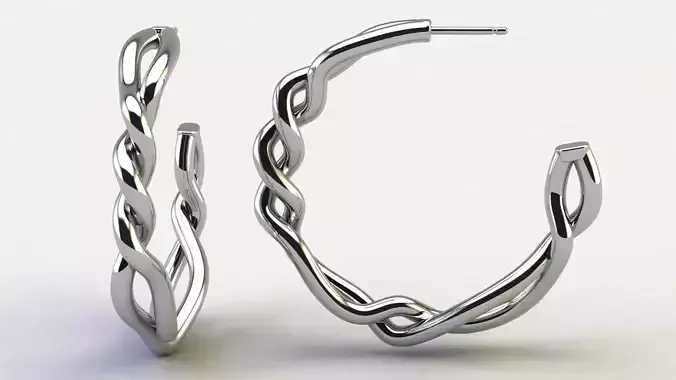 Continuance Large Hoop Earrings 3D print model