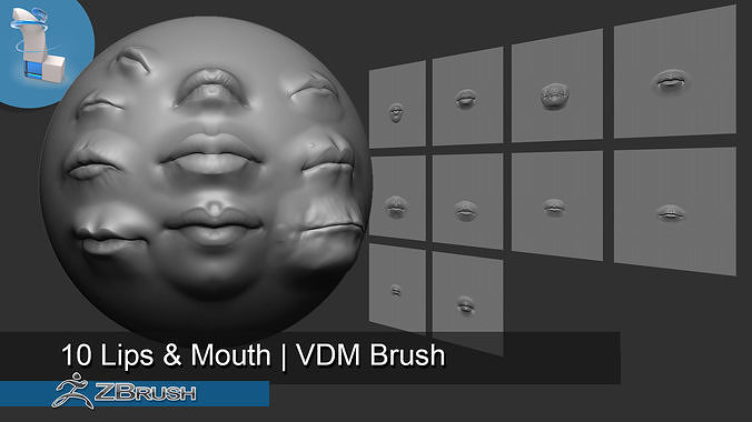 10 Lips and Mouth - Zbrush VDM Brush 3D model