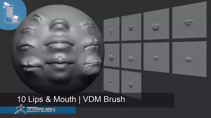 10 Lips and Mouth - Zbrush VDM Brush 3D model