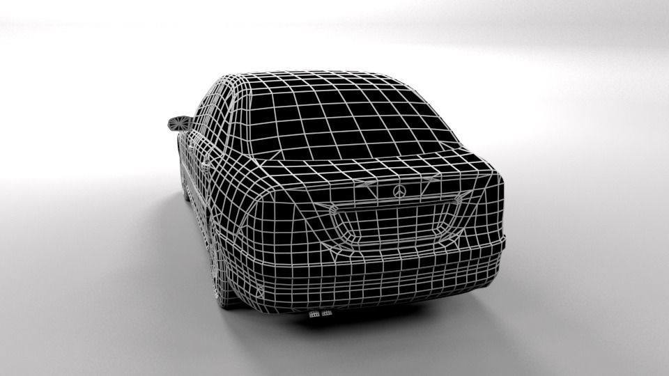 MERCEDES C CLASS LOWPOLY Low-poly 3D model_3