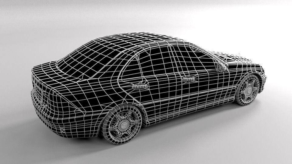 MERCEDES C CLASS LOWPOLY Low-poly 3D model_7