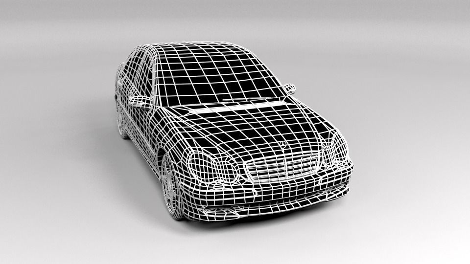 MERCEDES C CLASS LOWPOLY Low-poly 3D model_1
