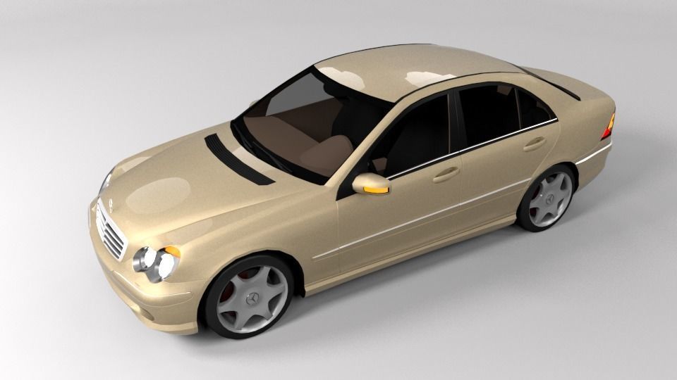 MERCEDES C CLASS LOWPOLY Low-poly 3D model_4