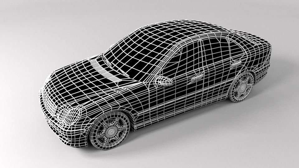 MERCEDES C CLASS LOWPOLY Low-poly 3D model_5