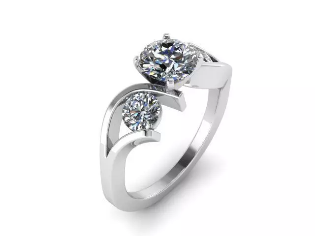 Three Stone Ring Hug 3D print model_0