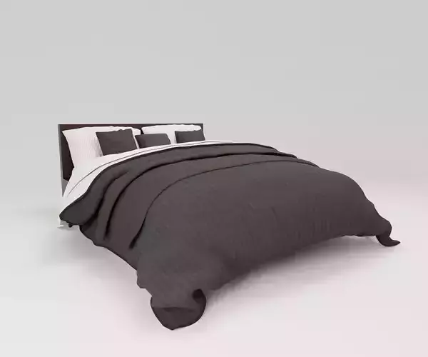  Revit Bed Family Three Sizes Full Queen and King 3D model