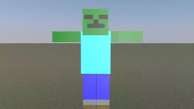 Minecraft Rigged Zombie Free 3D model