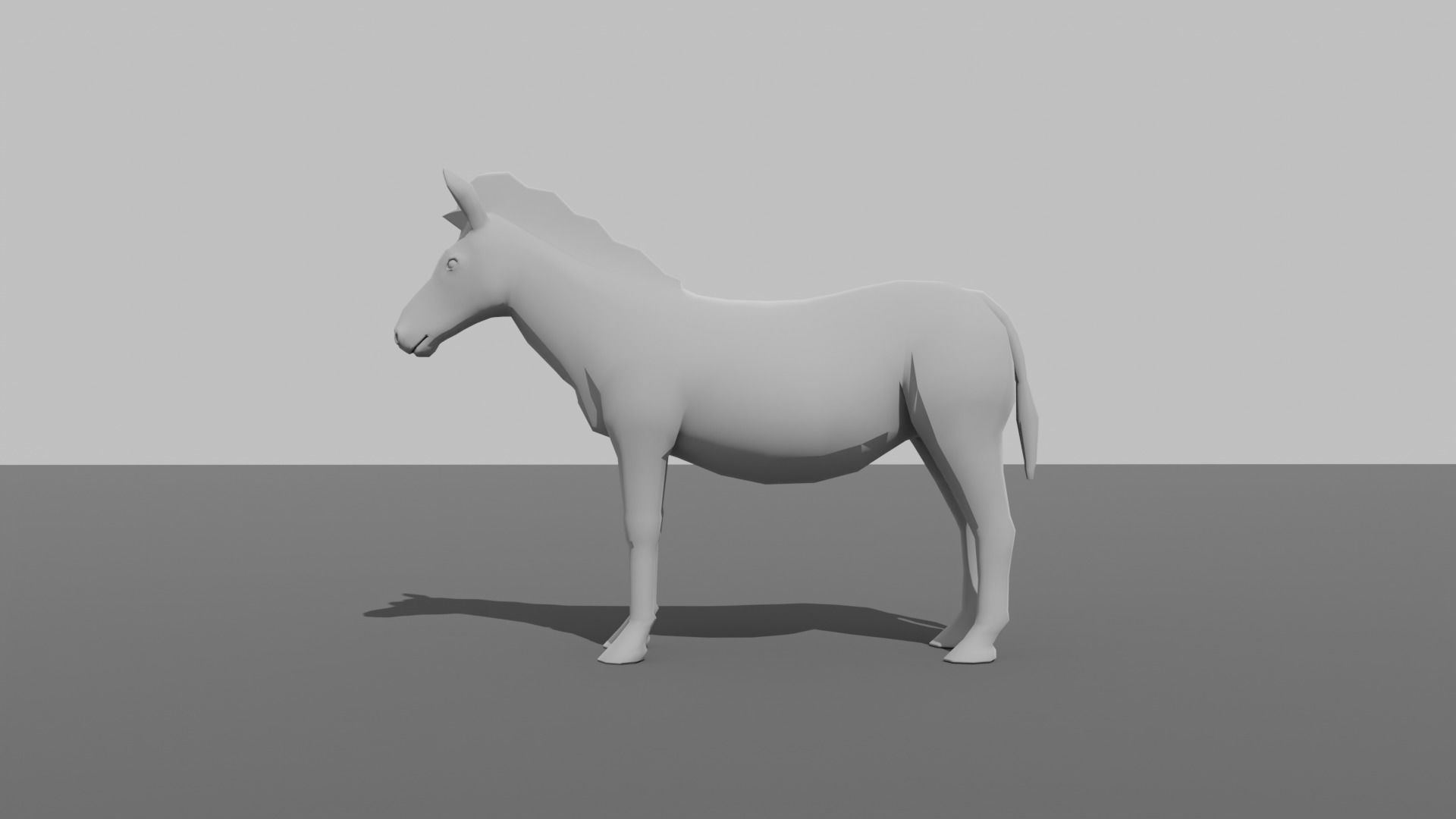 Zebra donkey Low-poly 3D model_8