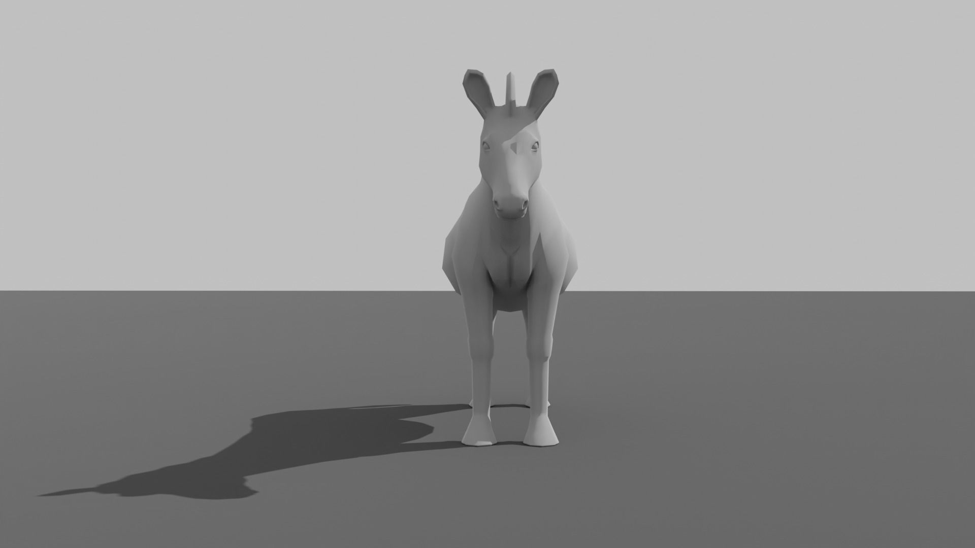 Zebra donkey Low-poly 3D model_7