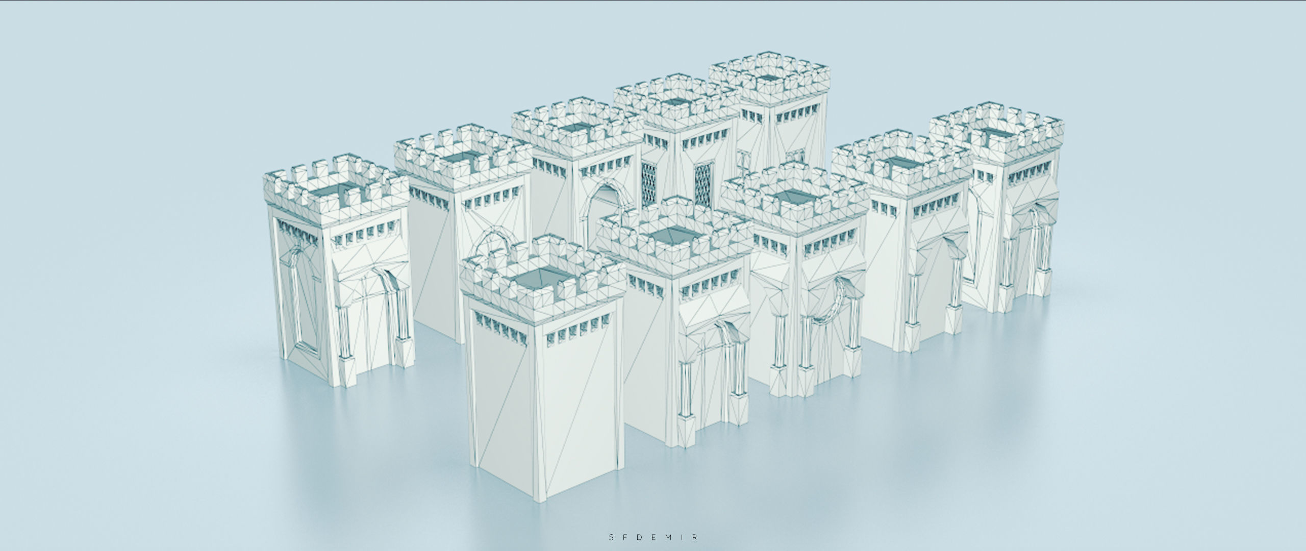 Medieval Small Tower Pack Low-poly 3D model_10