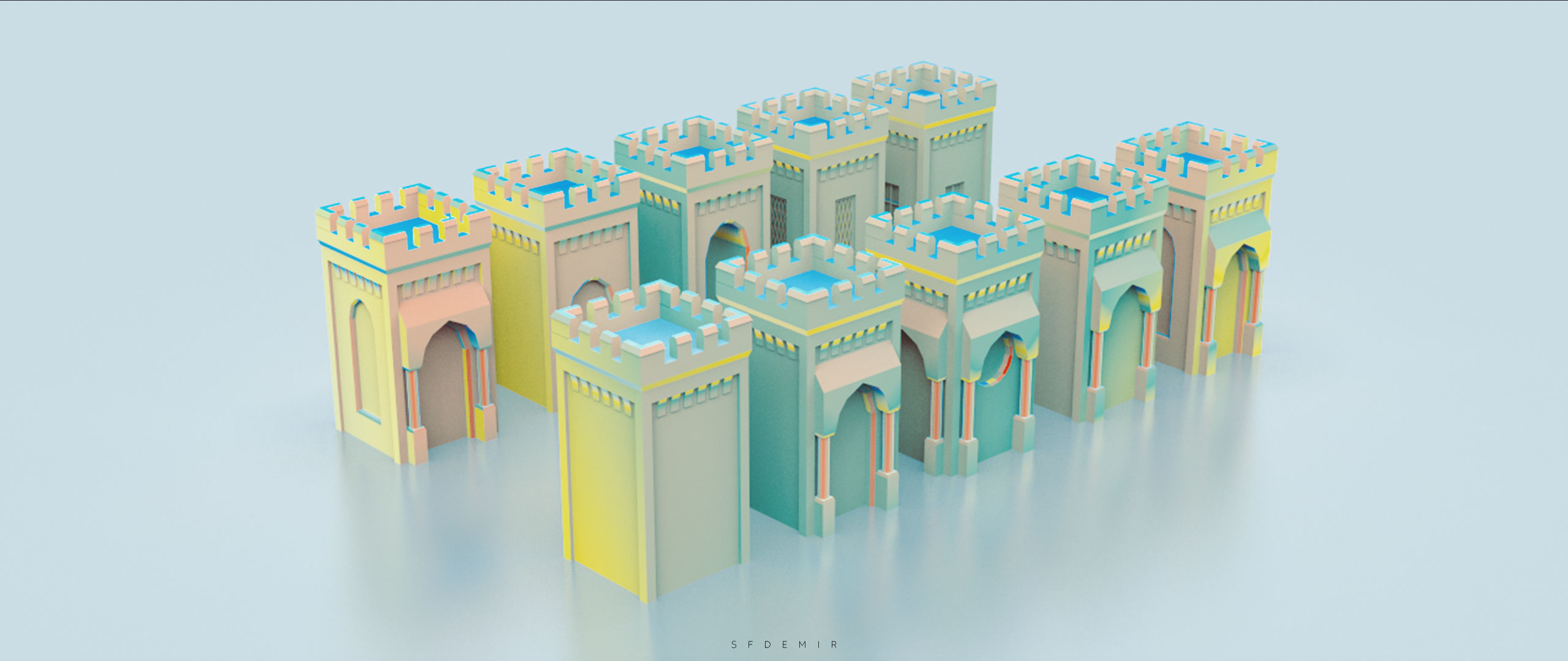 Medieval Small Tower Pack Low-poly 3D model_8