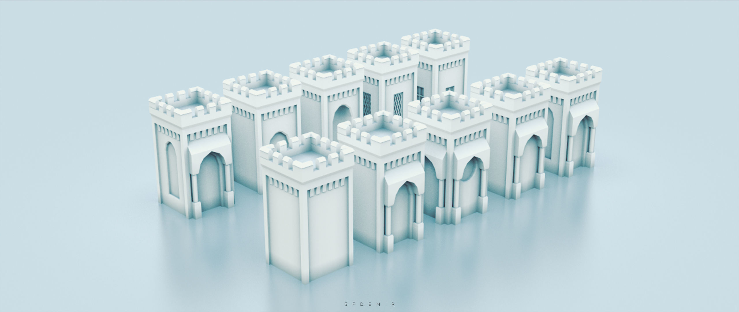 Medieval Small Tower Pack Low-poly 3D model_3