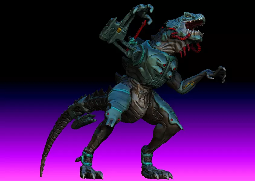 Cyber Godzilla prototype toy  3D model_0