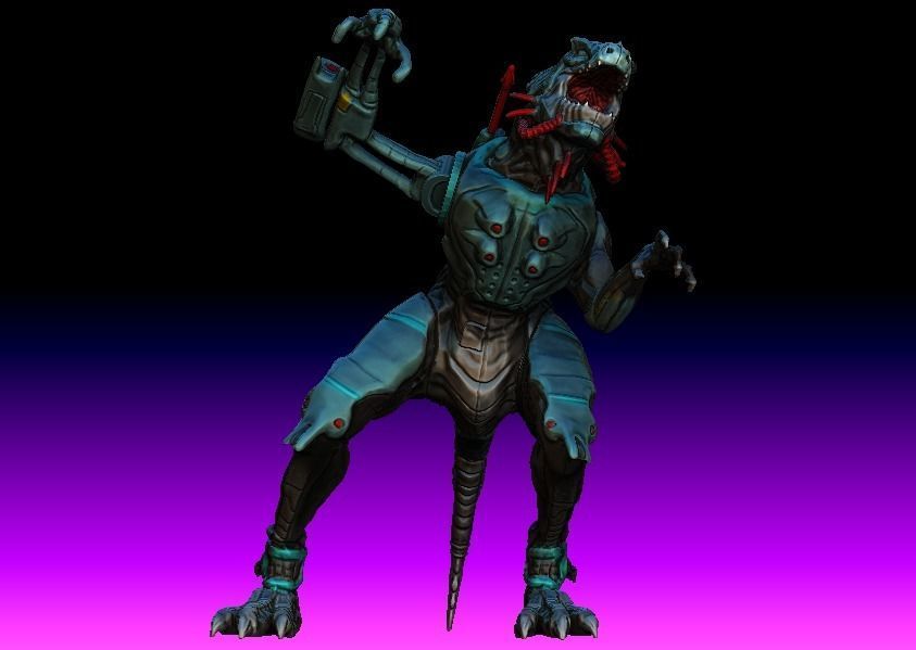 Cyber Godzilla prototype toy  3D model_1