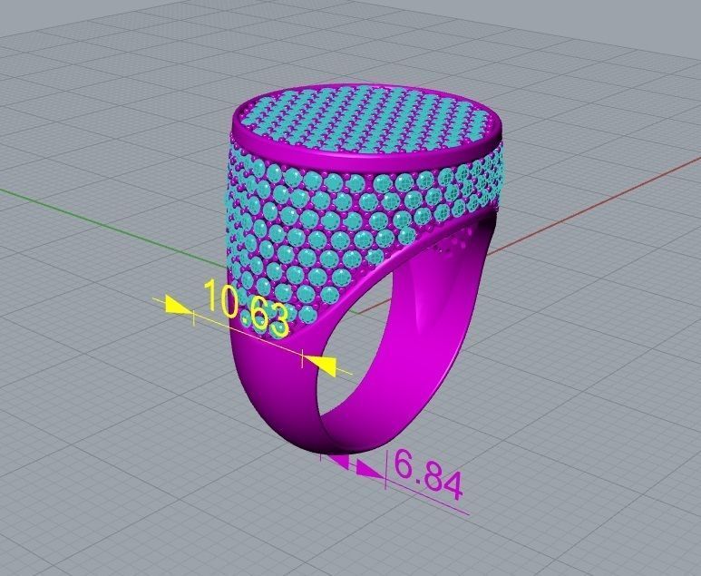 Ring Men Round Diamond Ice Ring 3D print model 3D print model_8