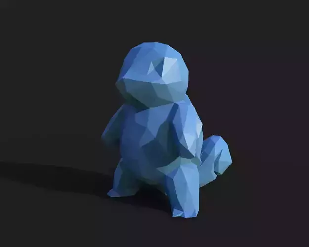 Squirtle Low Poly polygonal figure 3D print model