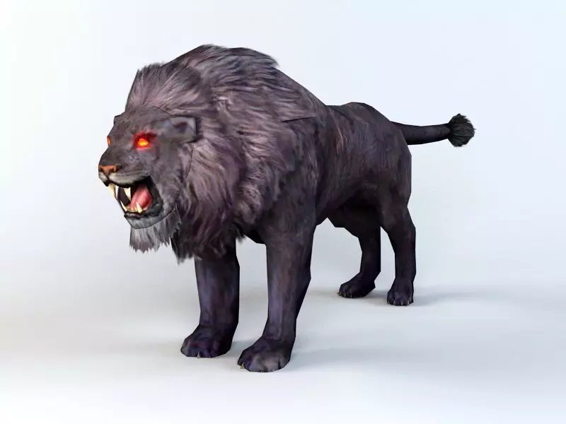 The black lion 3D model_0