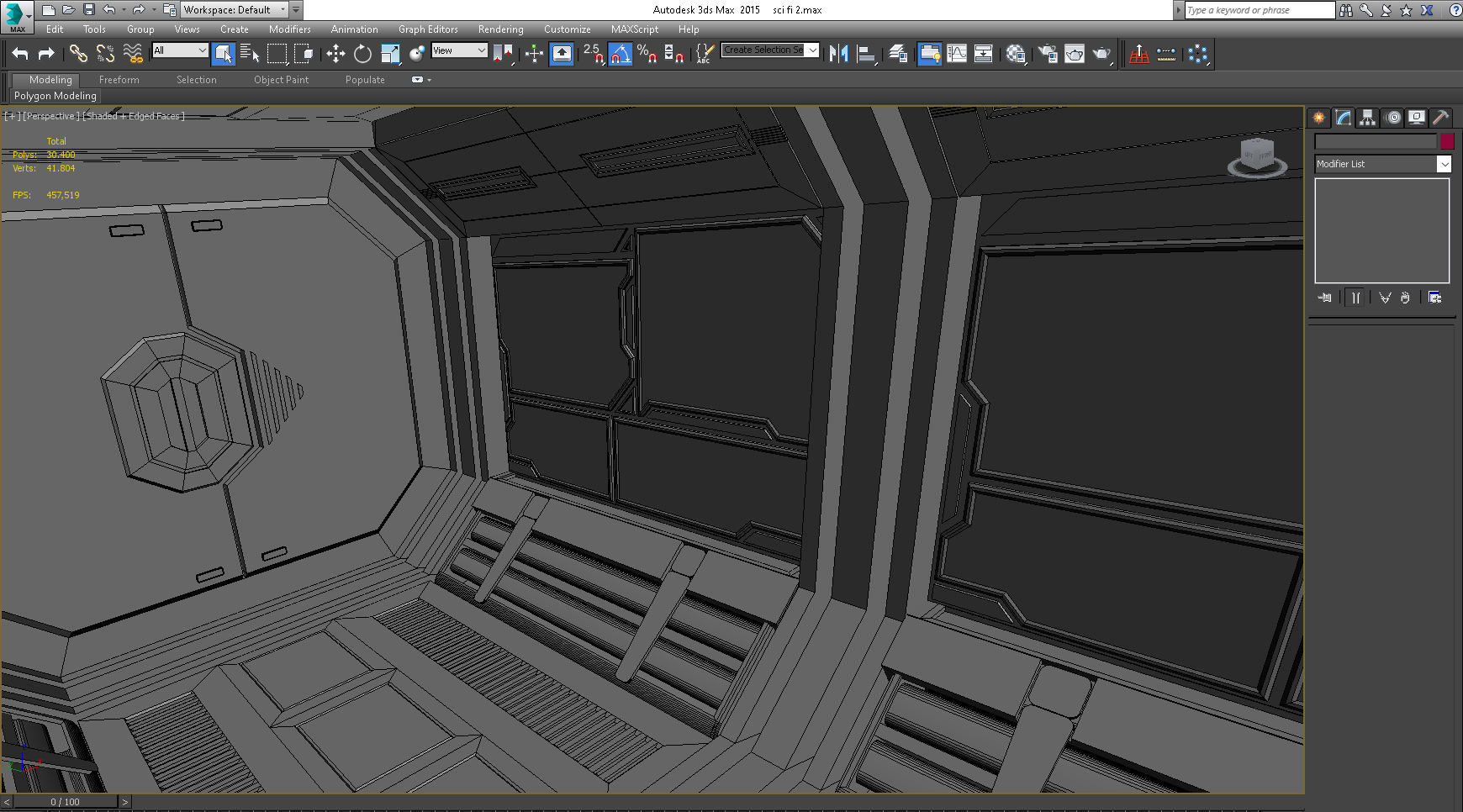 SCI FI INTERIOR SCENE SPACE SHIP CORRIDOR Low-poly 3D model_9