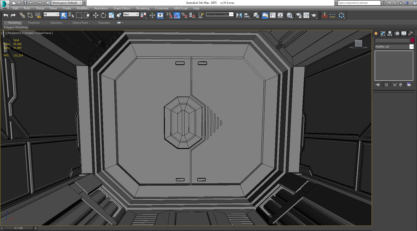 SCI FI INTERIOR SCENE SPACE SHIP CORRIDOR Low-poly 3D model_8