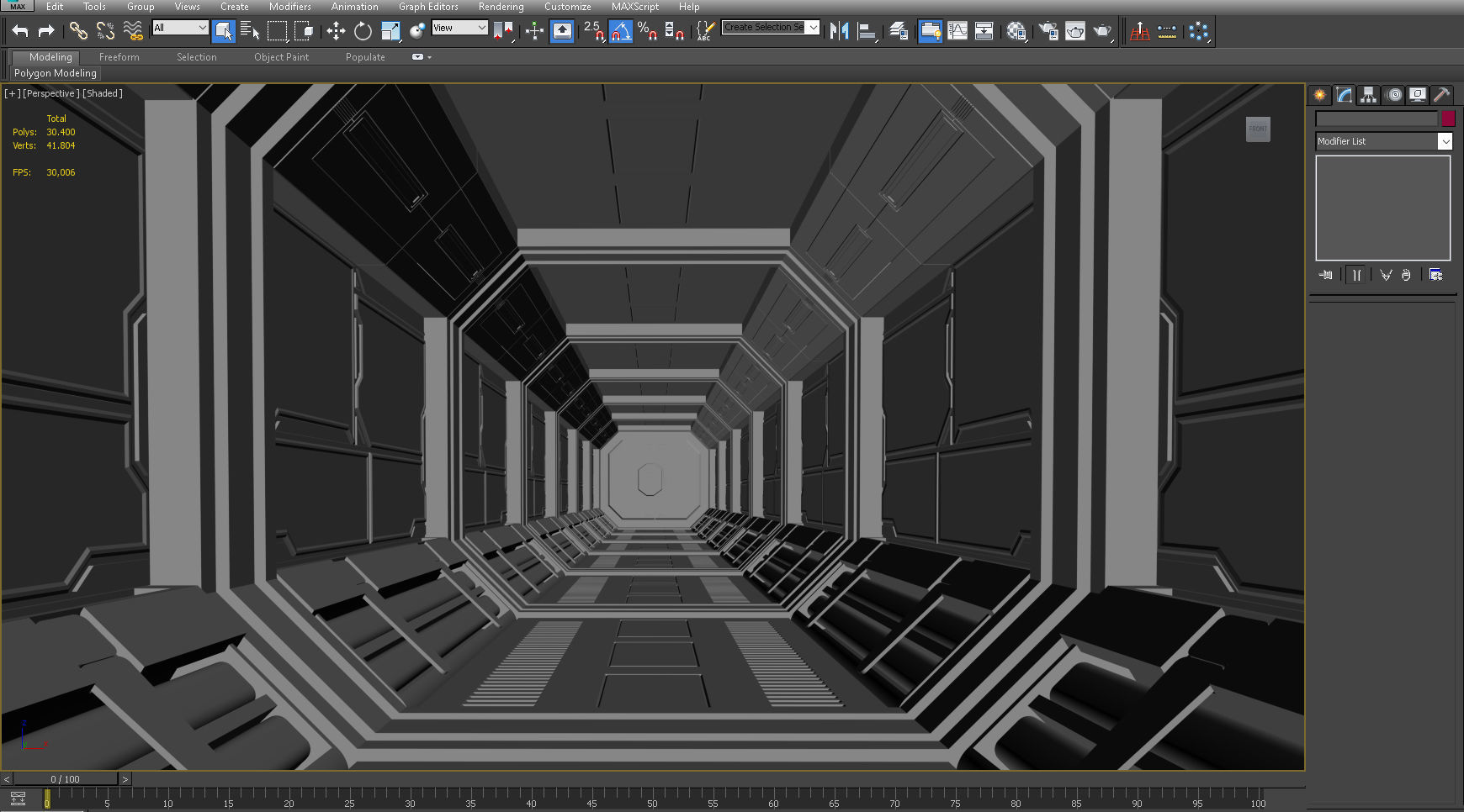 SCI FI INTERIOR SCENE SPACE SHIP CORRIDOR Low-poly 3D model_3