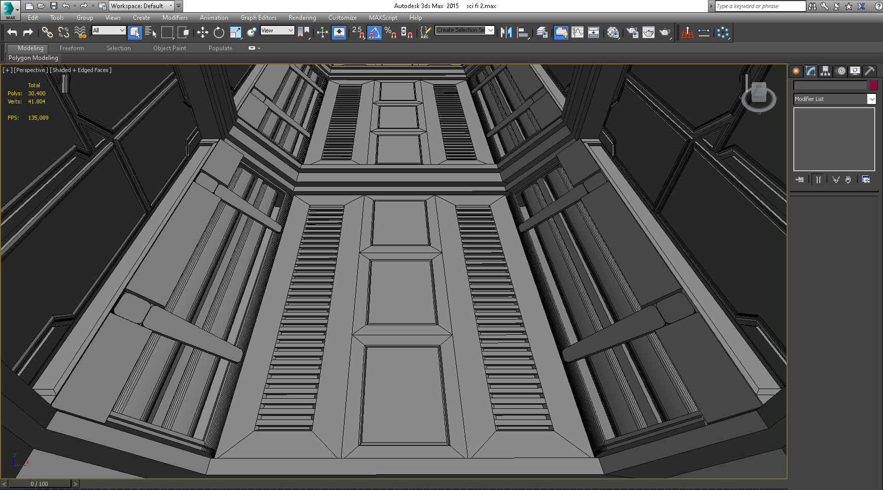 SCI FI INTERIOR SCENE SPACE SHIP CORRIDOR Low-poly 3D model_7